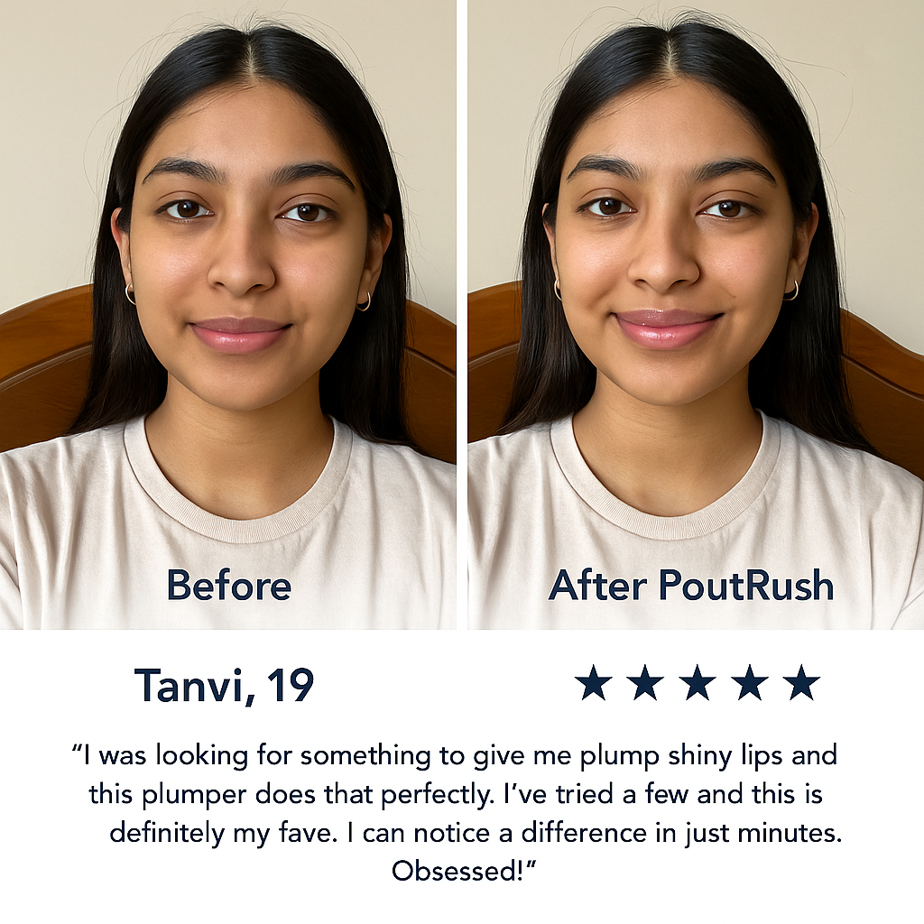 PoutRush™ | Fuller, glassy lips in 5 minutes.