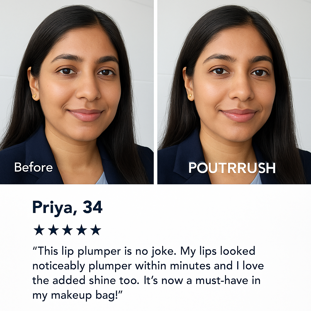 PoutRush™ | Fuller, glassy lips in 5 minutes.