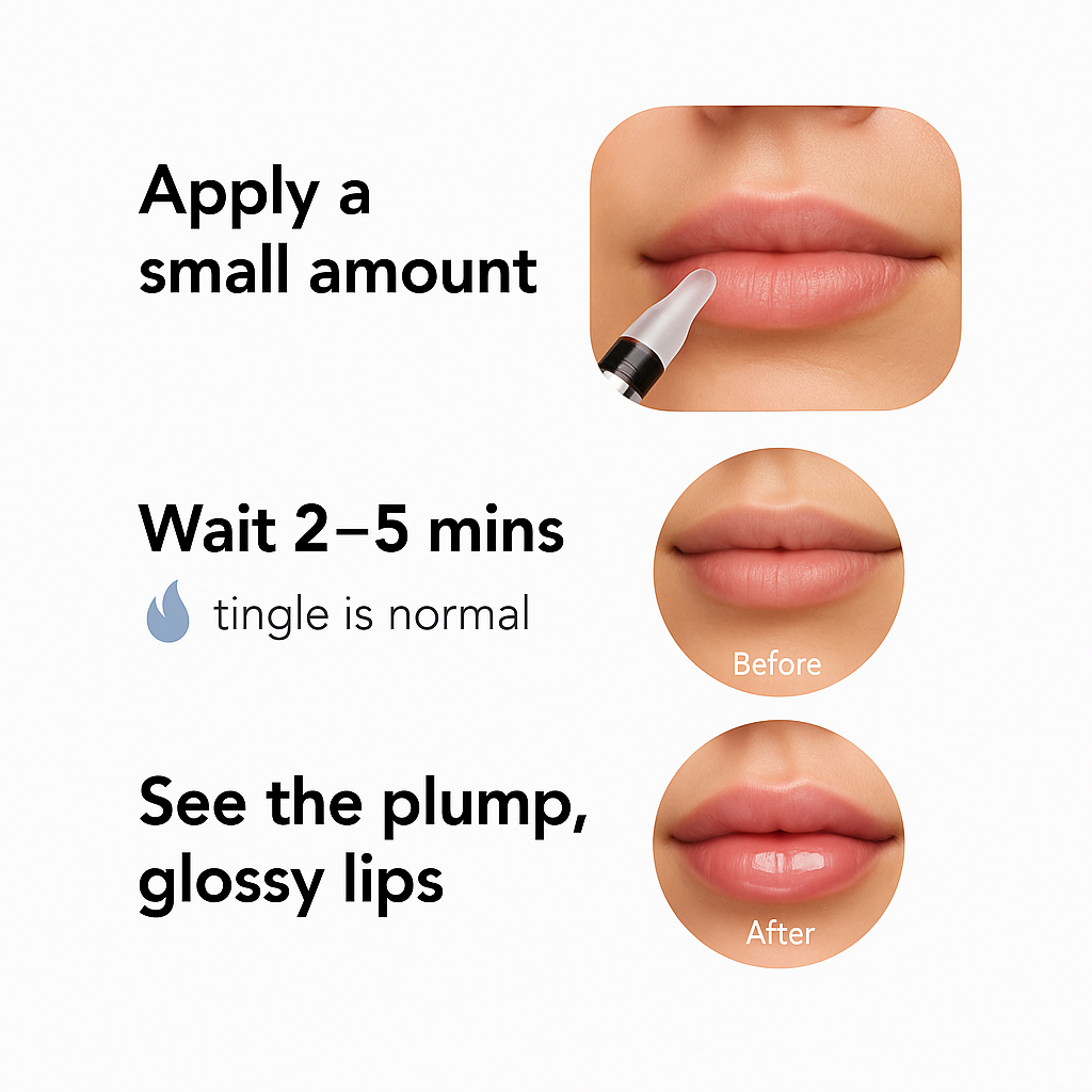PoutRush™ | Fuller, glassy lips in 5 minutes.