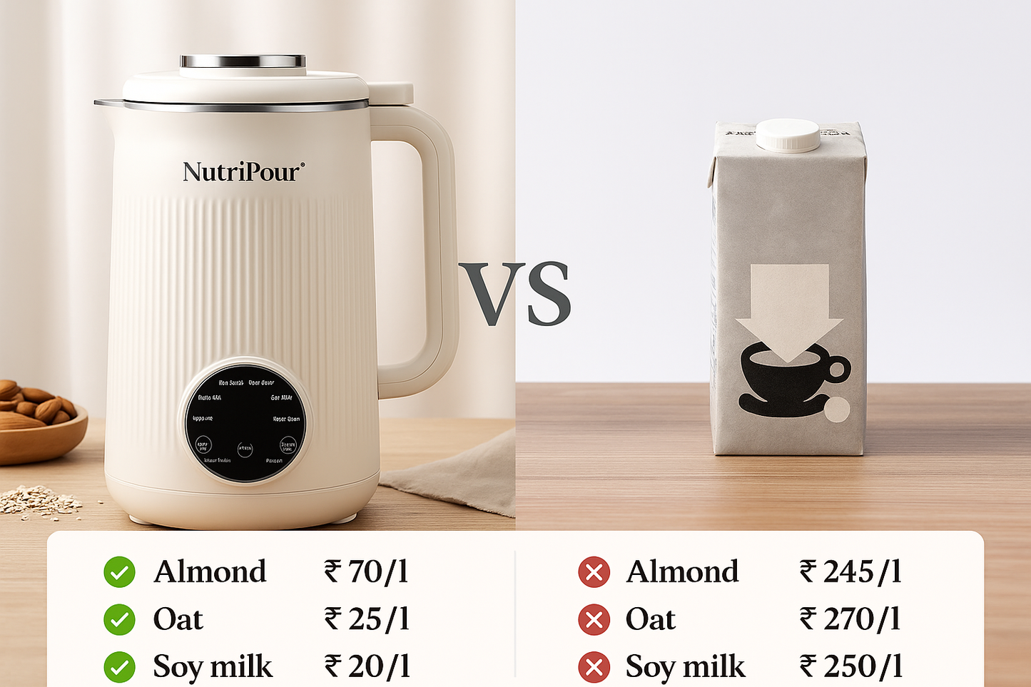 NutriPour™ | From Almonds to Oats — Pure Nutrition, Poured Fresh.