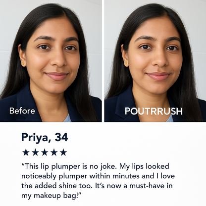 PoutRush™ | Fuller, glassy lips in 5 minutes.